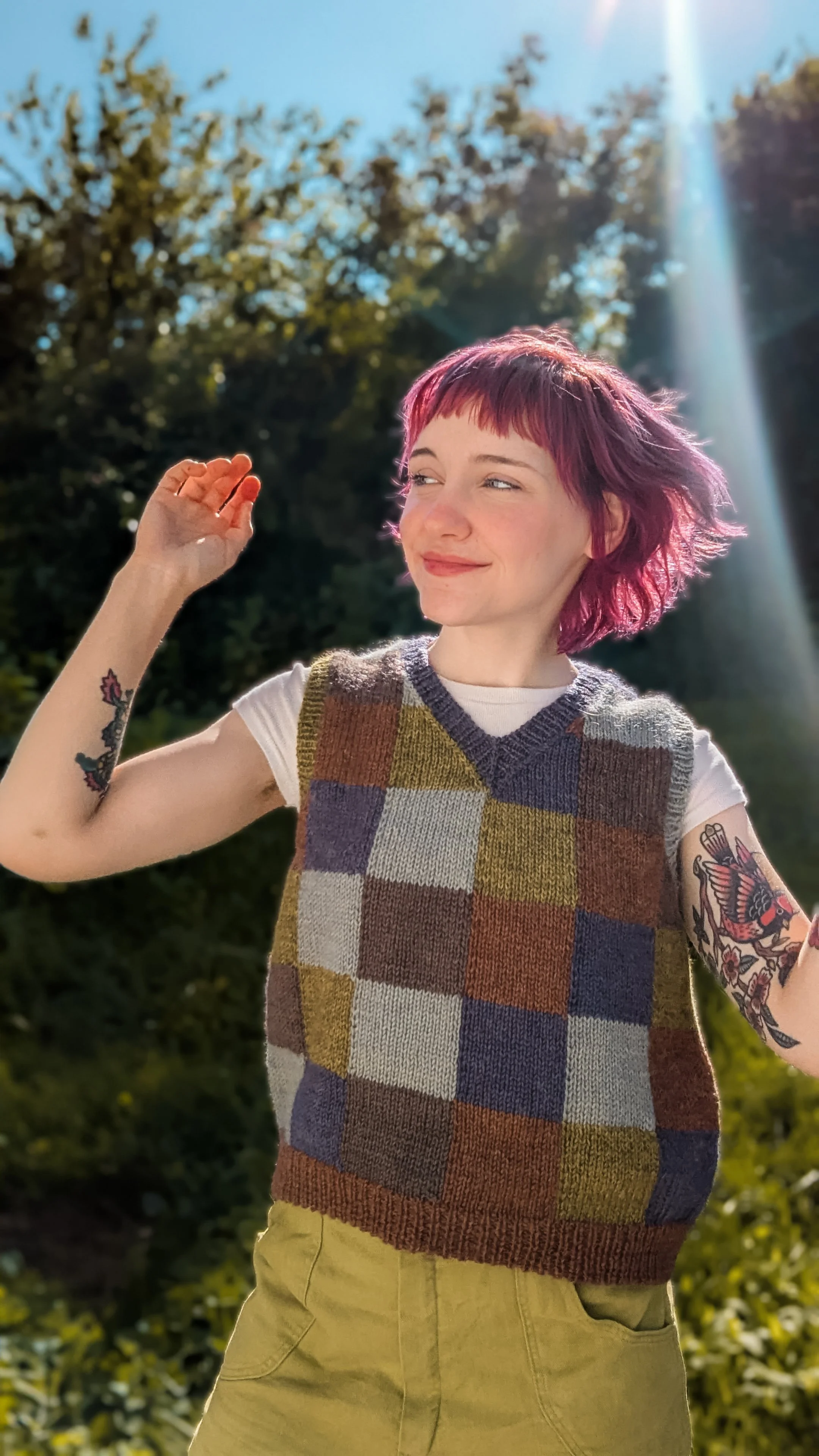Checkered Vest: Tester Showcase — Andrea Gaughan Knits
